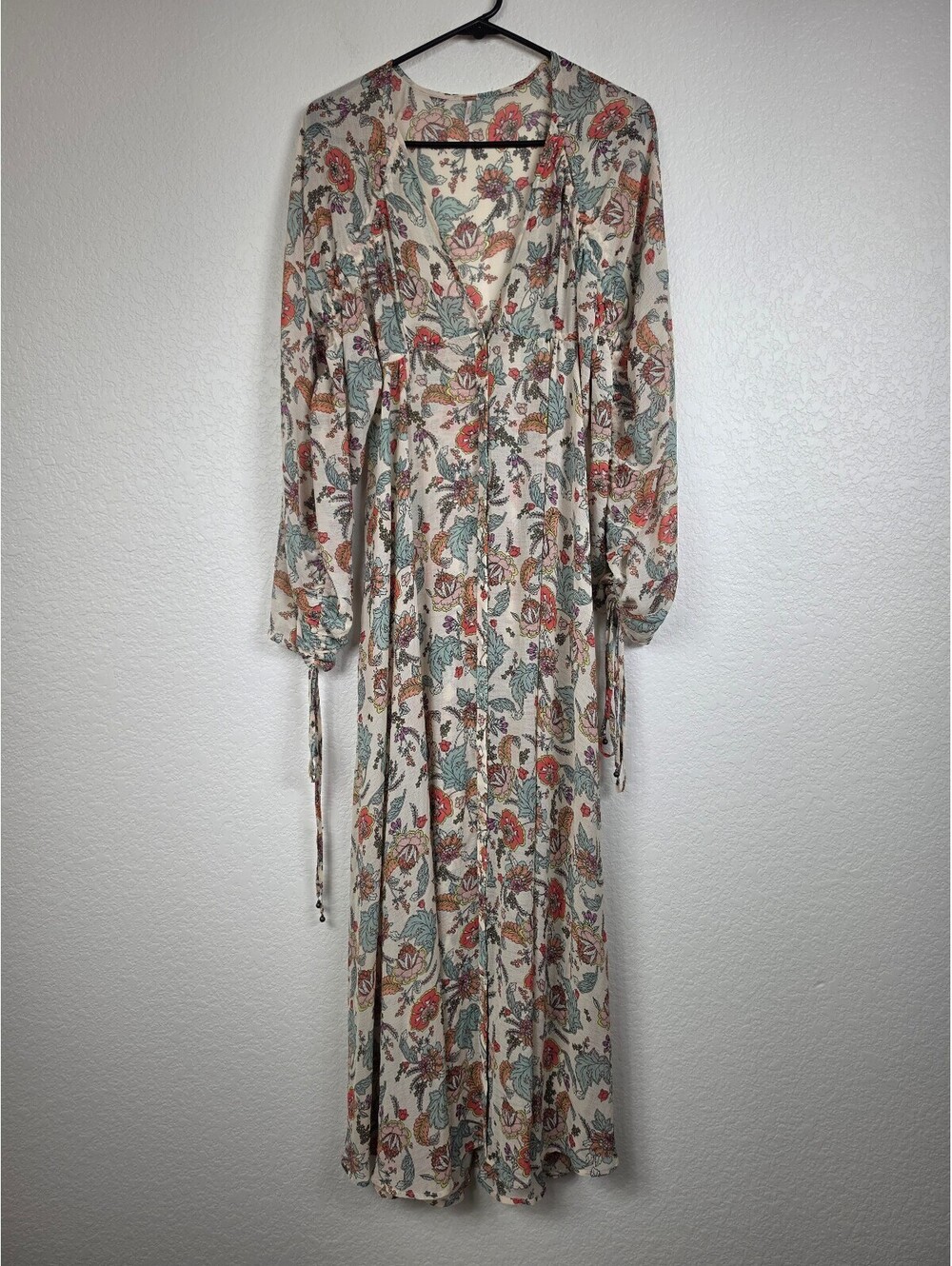 Free People Floral Long Sleeve Maxi Dress XS